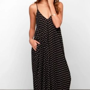 Lulu's Black Floral Print Maxi Dress